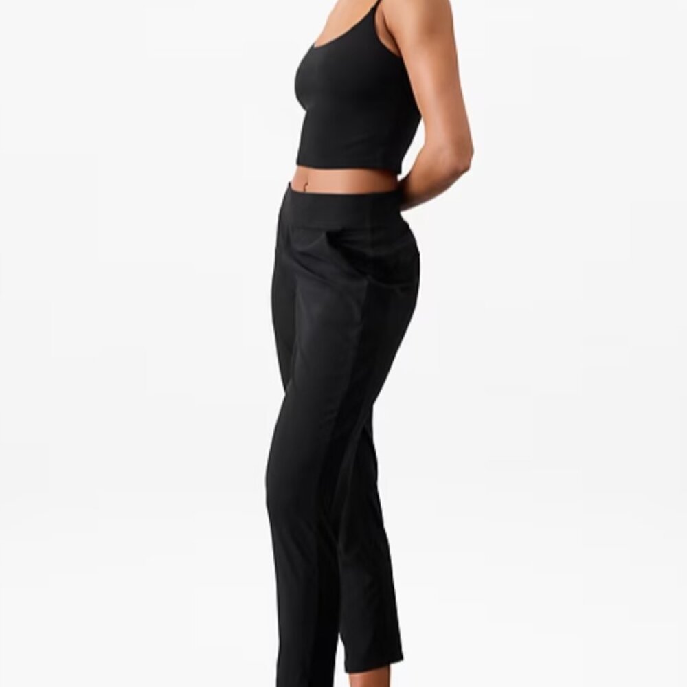 NWT - Athleta Brooklyn Ankle Pants - Black - Women's size 12 - Picture 2 of 5